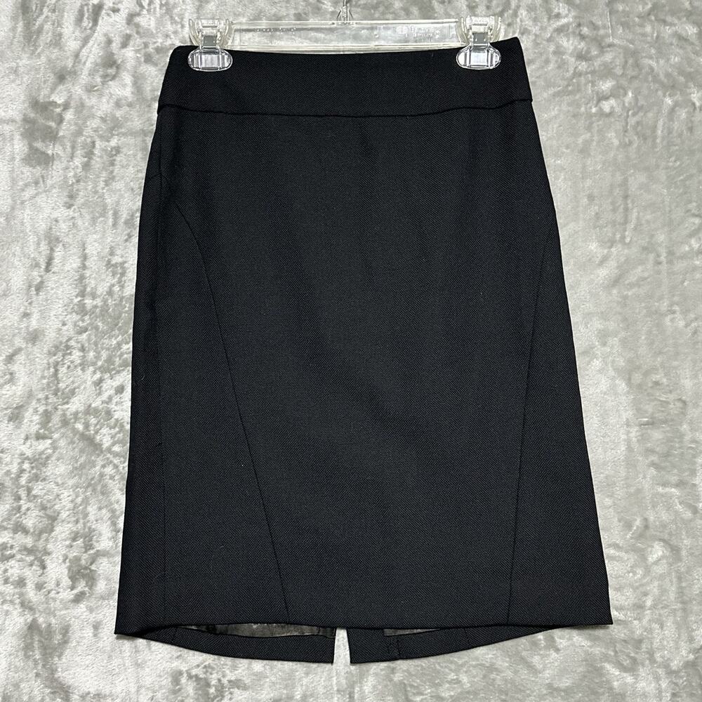 NWT Banana Republic Wool Blend Pencil Skirt Womens Size‎ 0 Black Lined Corpcore